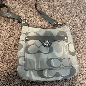 Coach crossbody silver/gray